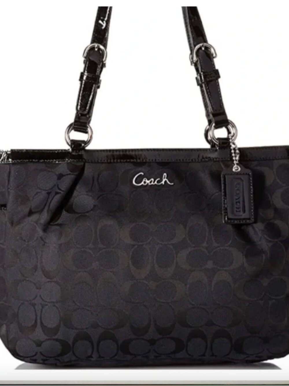 Like New The Coach (2011) Signature Gallery East West Black Tote Shoulder Bag